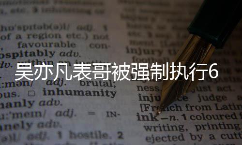合同执行凡表哥被强制吴亦万 涉及借款纠纷